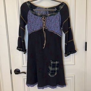 Ian Mosh Long Sleeve Cottage Floral Exclusive Patchwork Dress